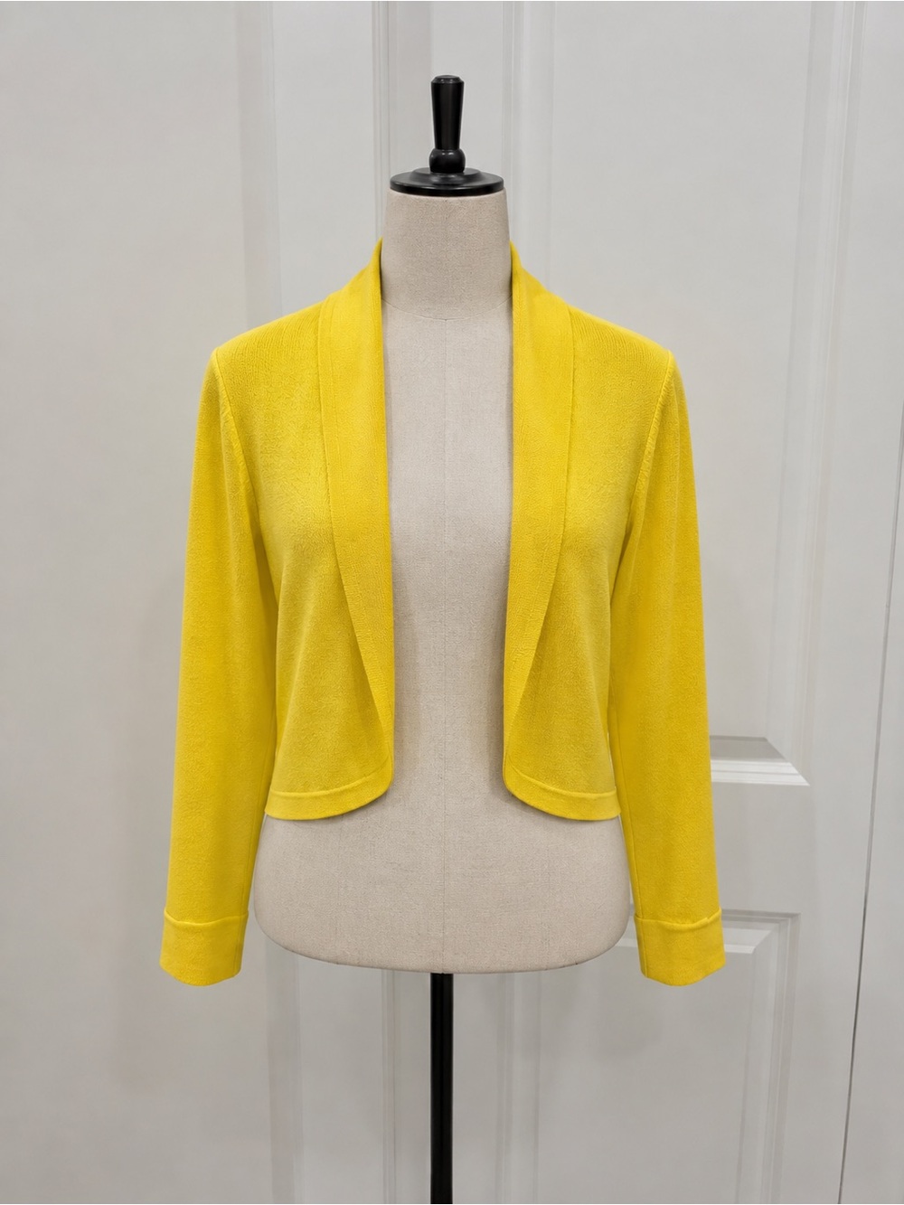 Jessica Bright Yellow Cropped Open-Front Blazer